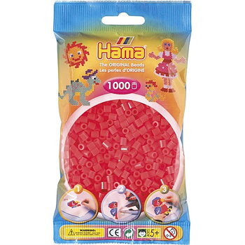 Hama Pärlor Midi 1000 st, Neonröd