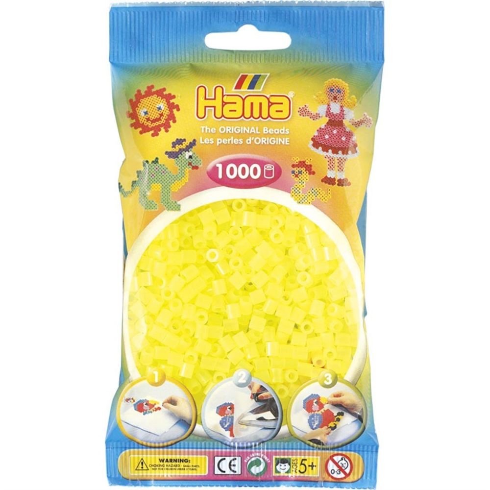 Hama Pärlor Midi 1000 st, Neongul
