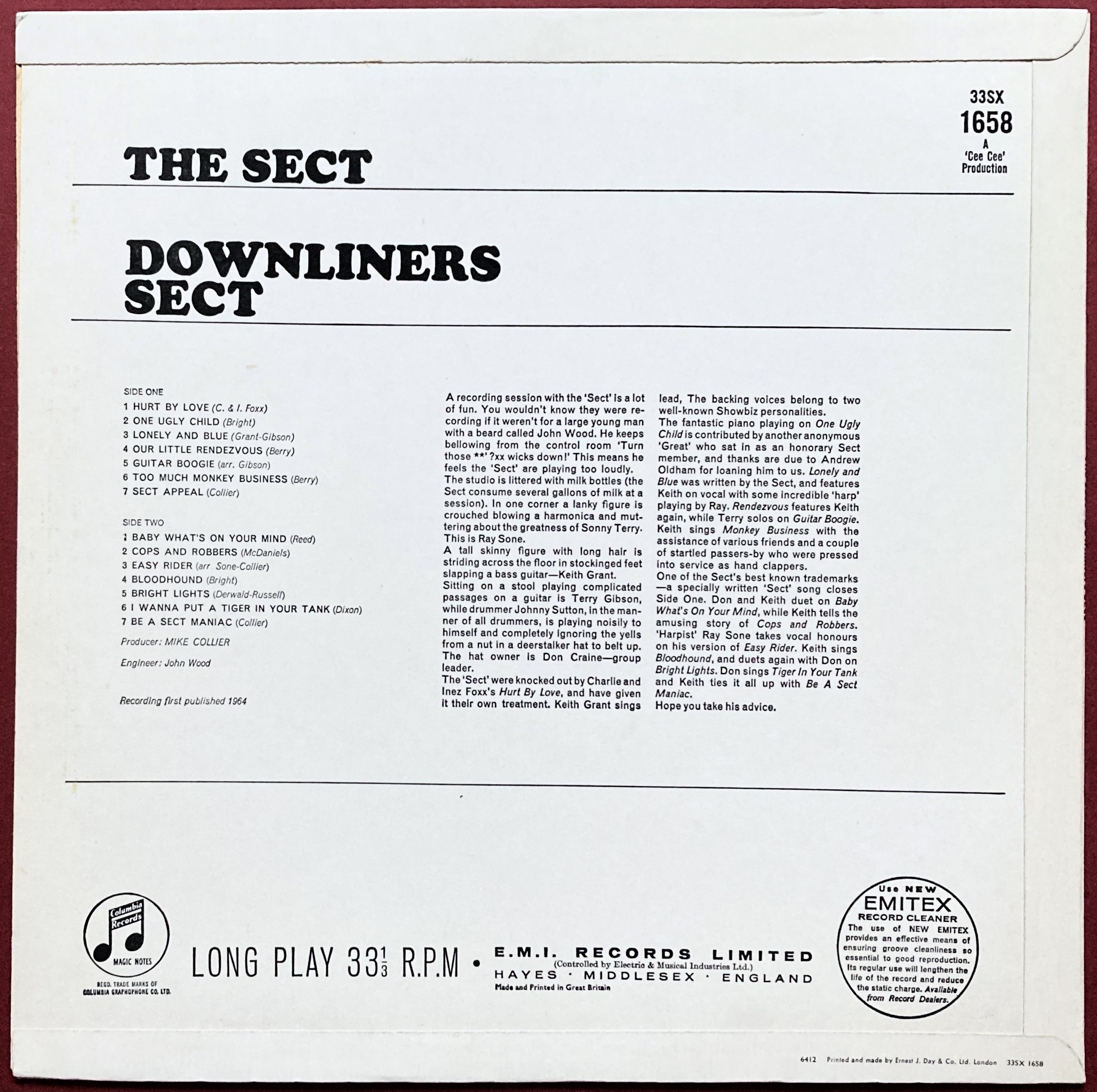 DOWNLINERS SECT-The Country Sect (UK Orig.Mono LP/CFS) - レコード