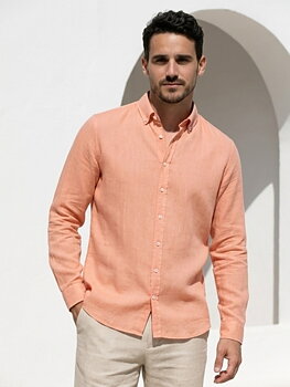 Linneskjorta Linston Peach
