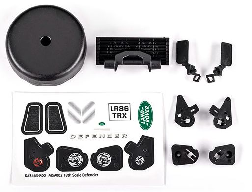 Traxxas 9720 Grille, mirrors, decal sheet TRX-4M