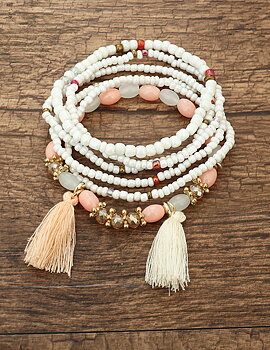 Armband Fashion Tassel vit