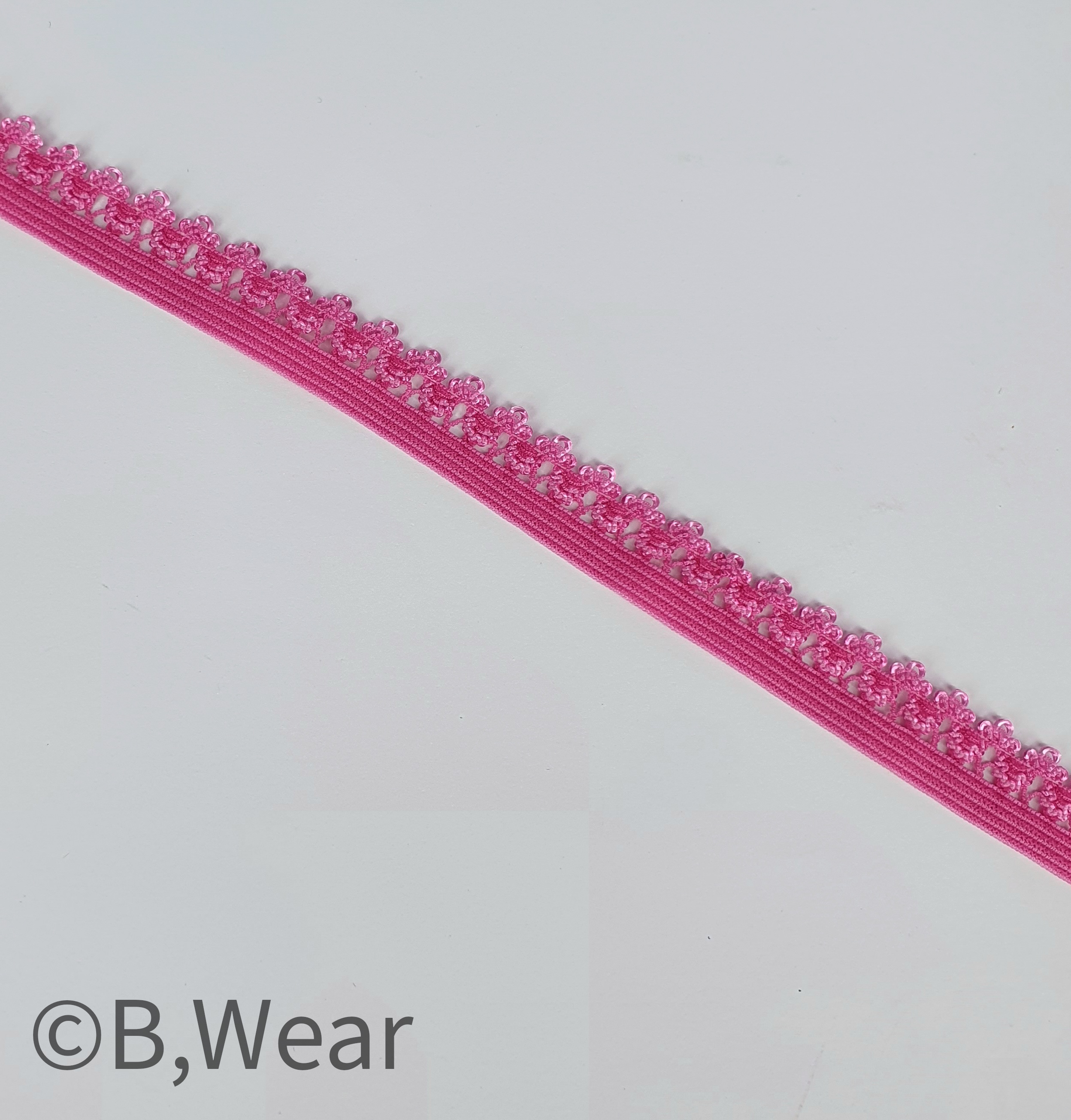 Dekorativ resår 12 mm - Fuchsia - 2