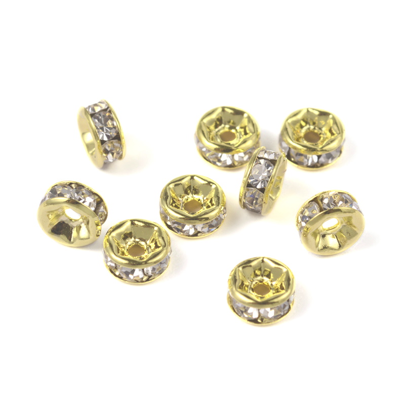 Strass rondell 6 mm mässing