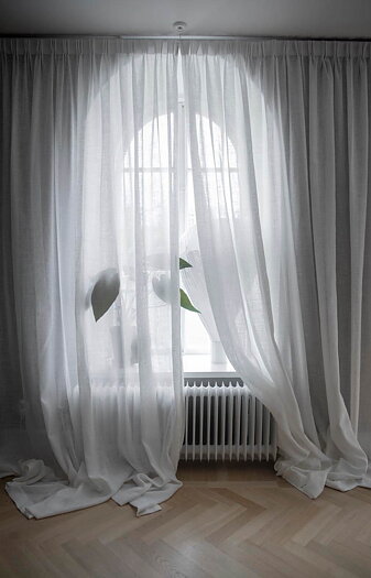 Gardin Ellie Halvlinne Vit