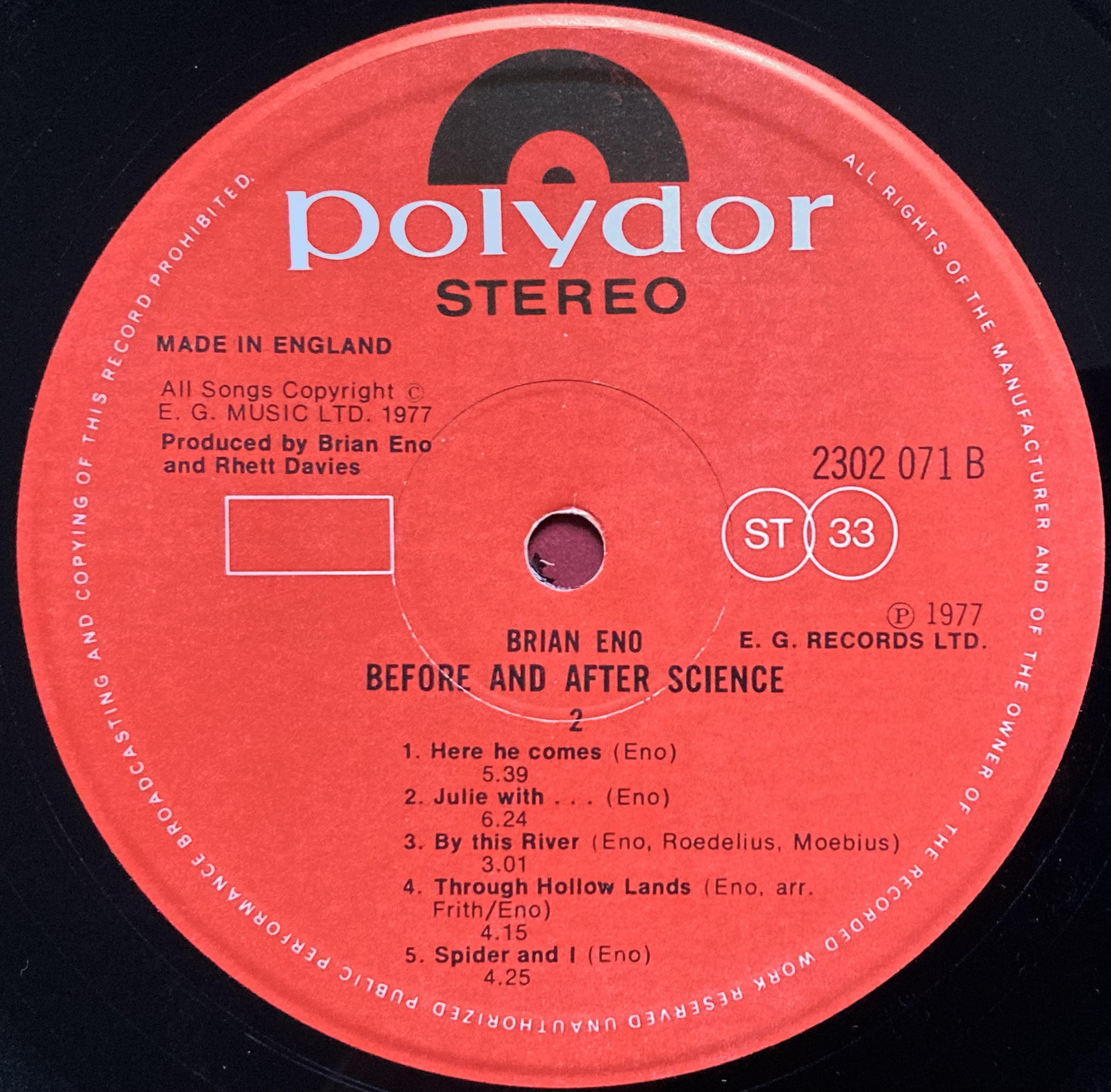 BRIAN ENO - Before and after science UK-orig LP 1977 - 5