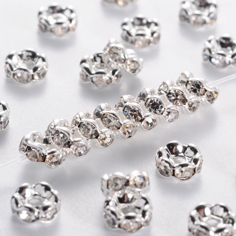 Strass rondell 6 mm  silver