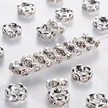 Strass rondell 6 mm  silver