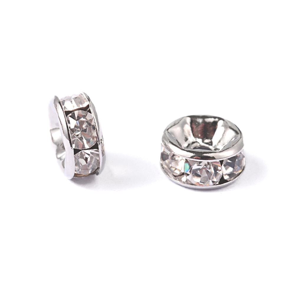 Strass rondell 6 mm  silver