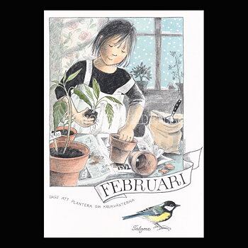 Februari Linnea - Lena Andersson - Månadsbild A4 - BB04