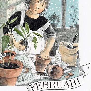 Februari Linnea - Lena Andersson - Månadsbild A4 - BB04