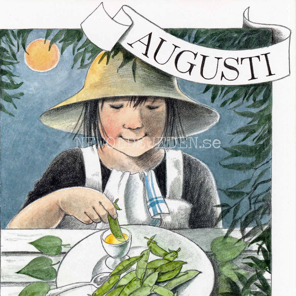 Augusti Linnea - Lena Andersson - Månadsbild A4 - BB05