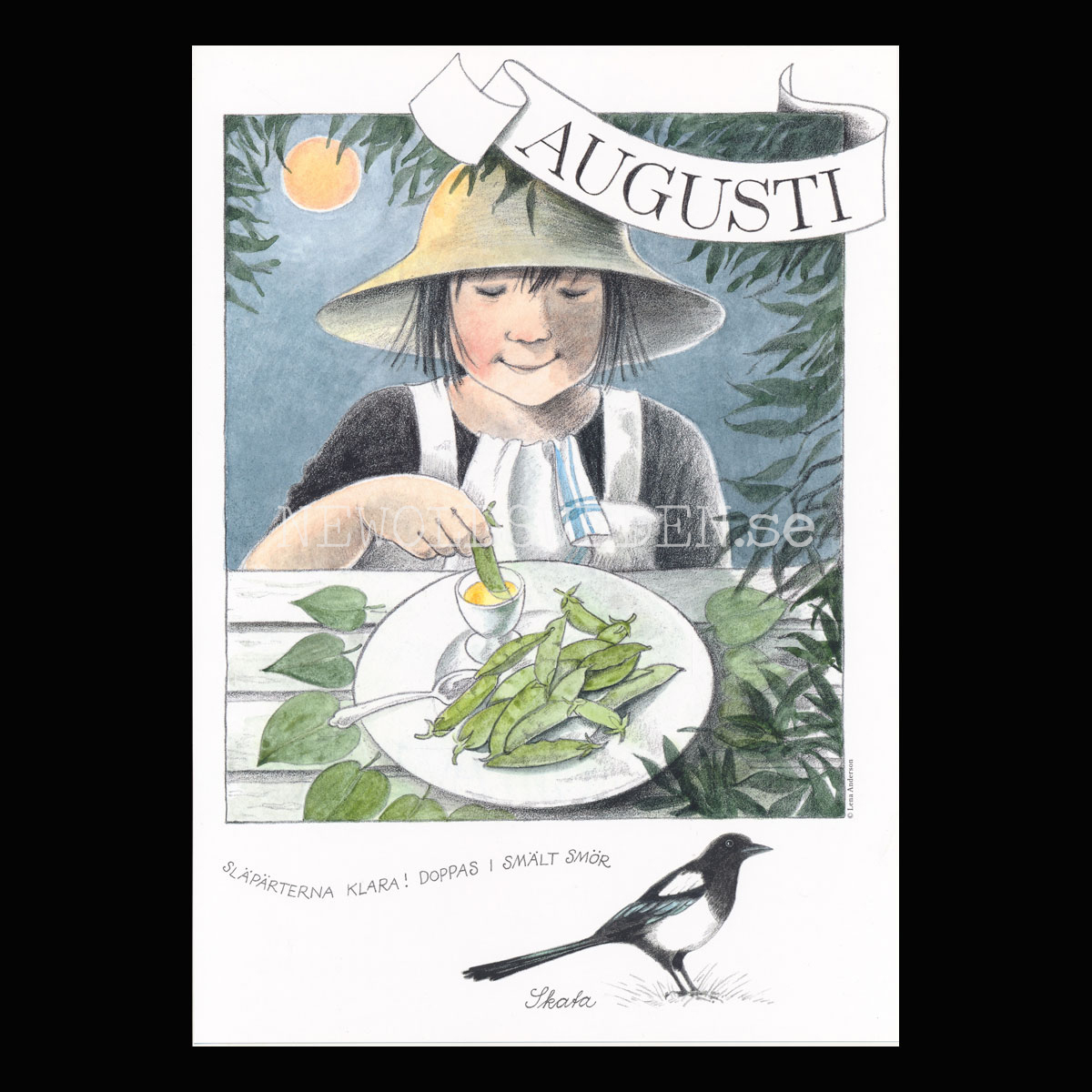 Augusti Linnea - Lena Andersson - Månadsbild A4 - BB05 - 2