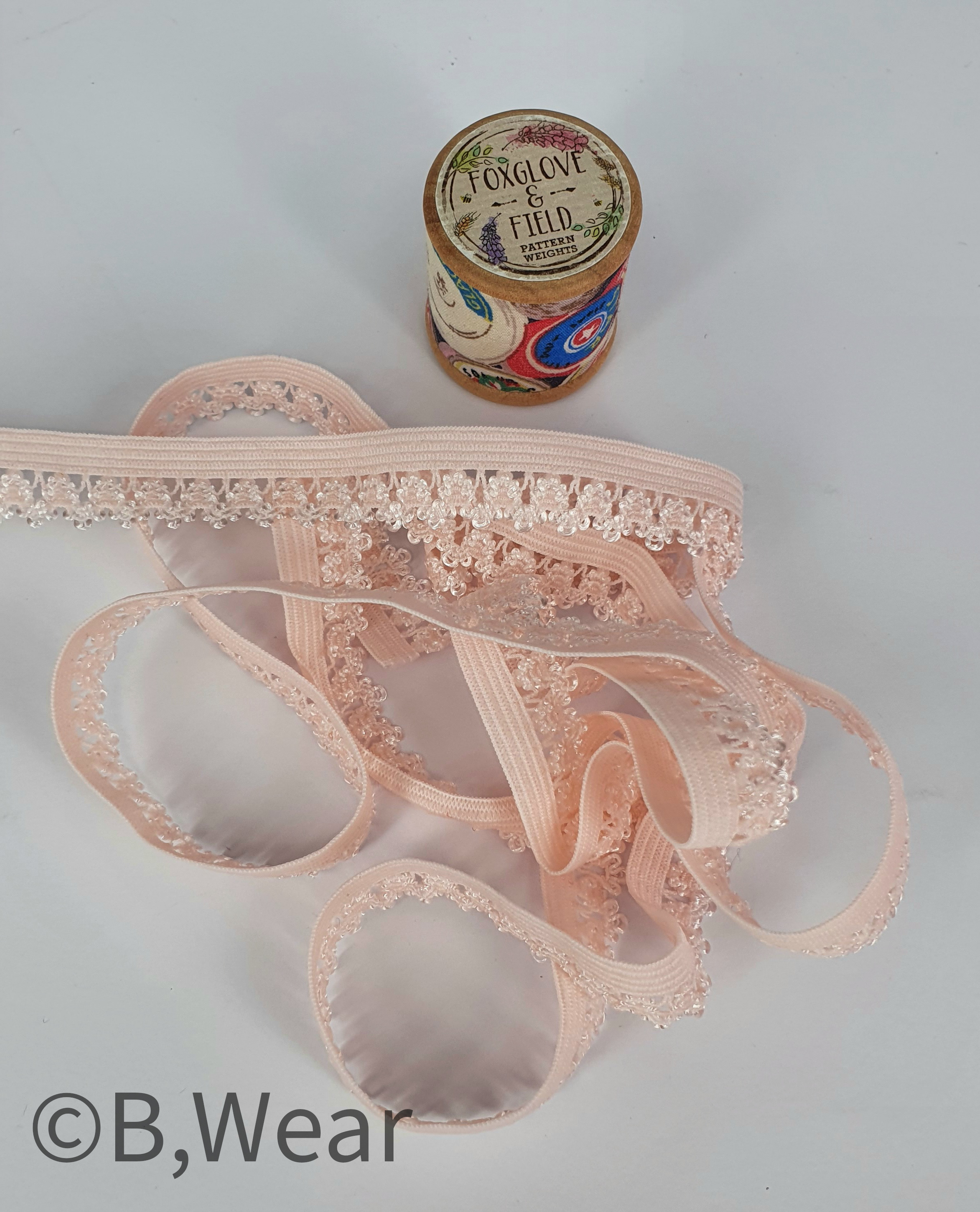 Decorative elastic 12 mm - Lightpink - 2