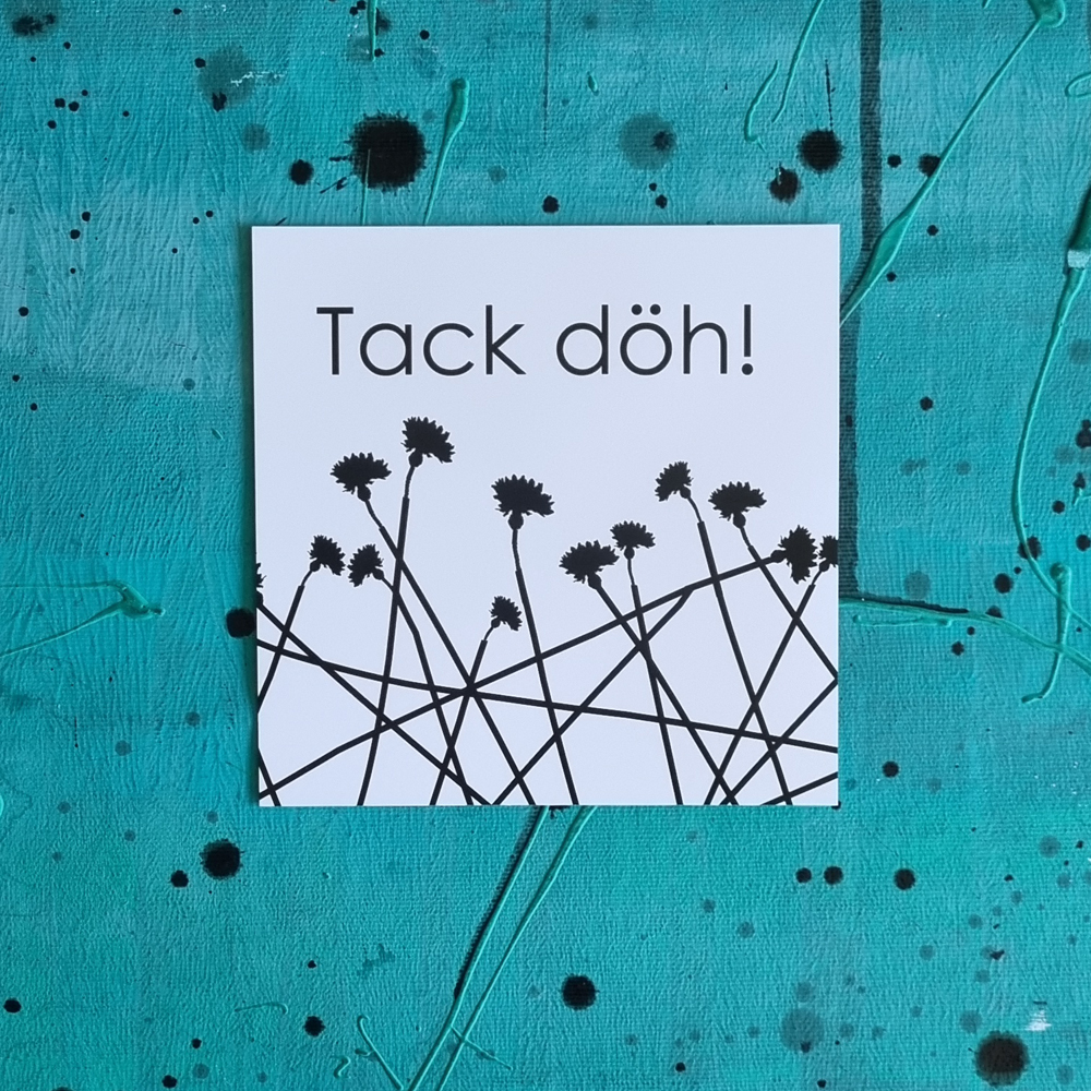 vykort TACK DÖH 15x15 cm