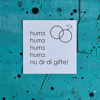 vykort GIFTE 15x15 cm