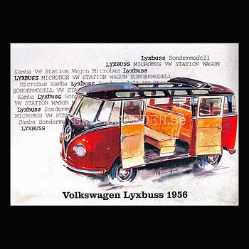 Volkswagen Lyx Buss 1956 - Vykort A5