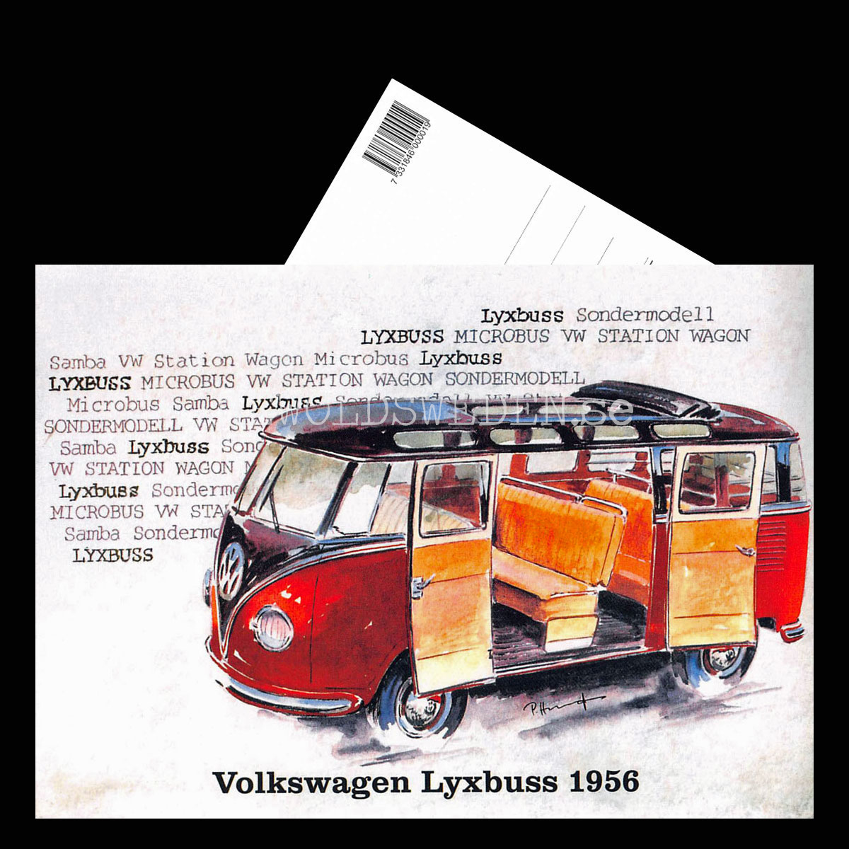 Volkswagen Lyx Buss 1956 - Vykort A5 - 3
