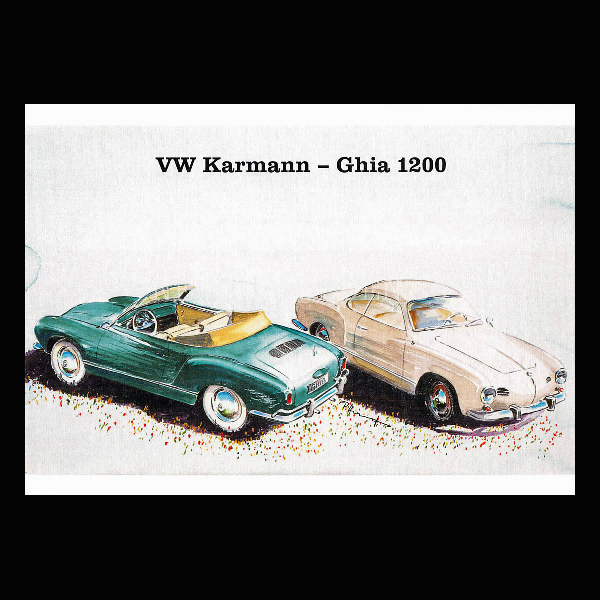 Volkswagen Karmann - Ghia 1200 - Vykort A5