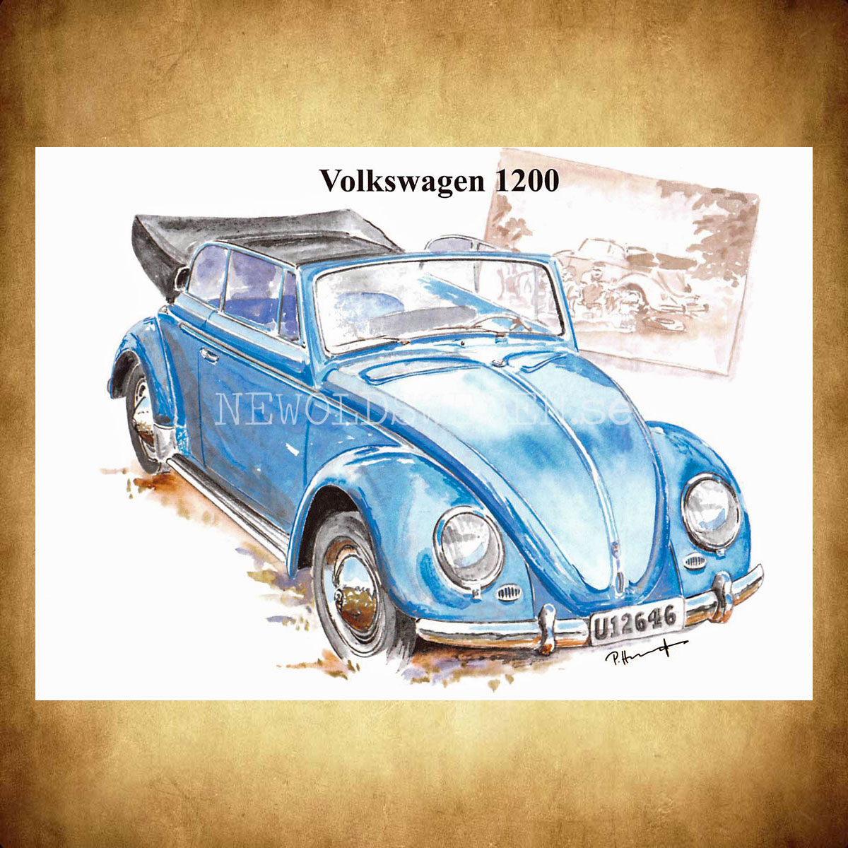 Volkswagen 1200 - Vykort A5 - 2