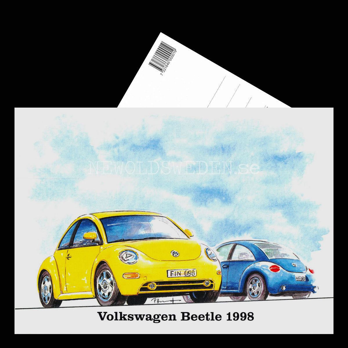 Volkswagen Beetle 1998 - Vykort A5 - 3