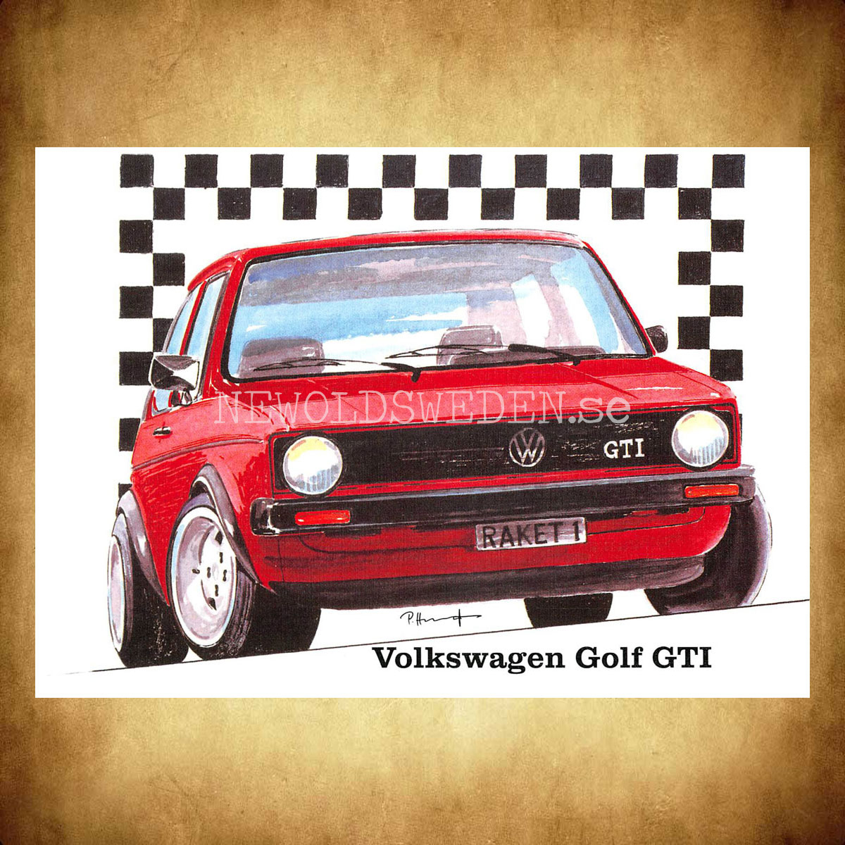 Volkswagen Golf GTI - Vykort A5 - 2