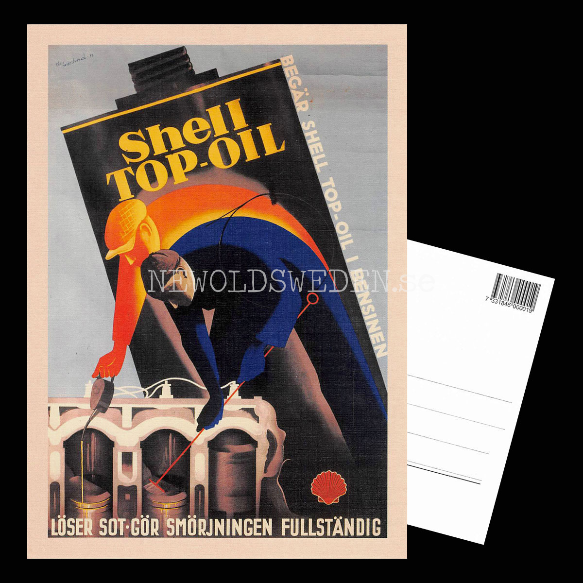 SHELL TOP-OIL - LÖSER SOT - GÖR SMÖRJNINGEN FULLSTÄNDIG - Vykort A5 - 3