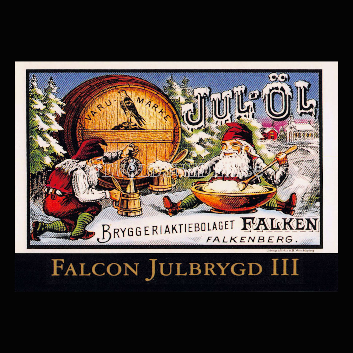 FALKEN JUL-ÖL FALCON JULBRYGD III Falkenberg - Vykort A5