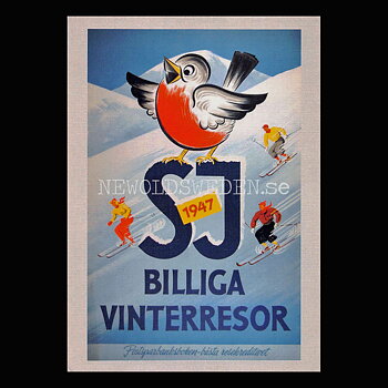 SJ BILLIGA VINTERRESOR 1947 - Vykort A5