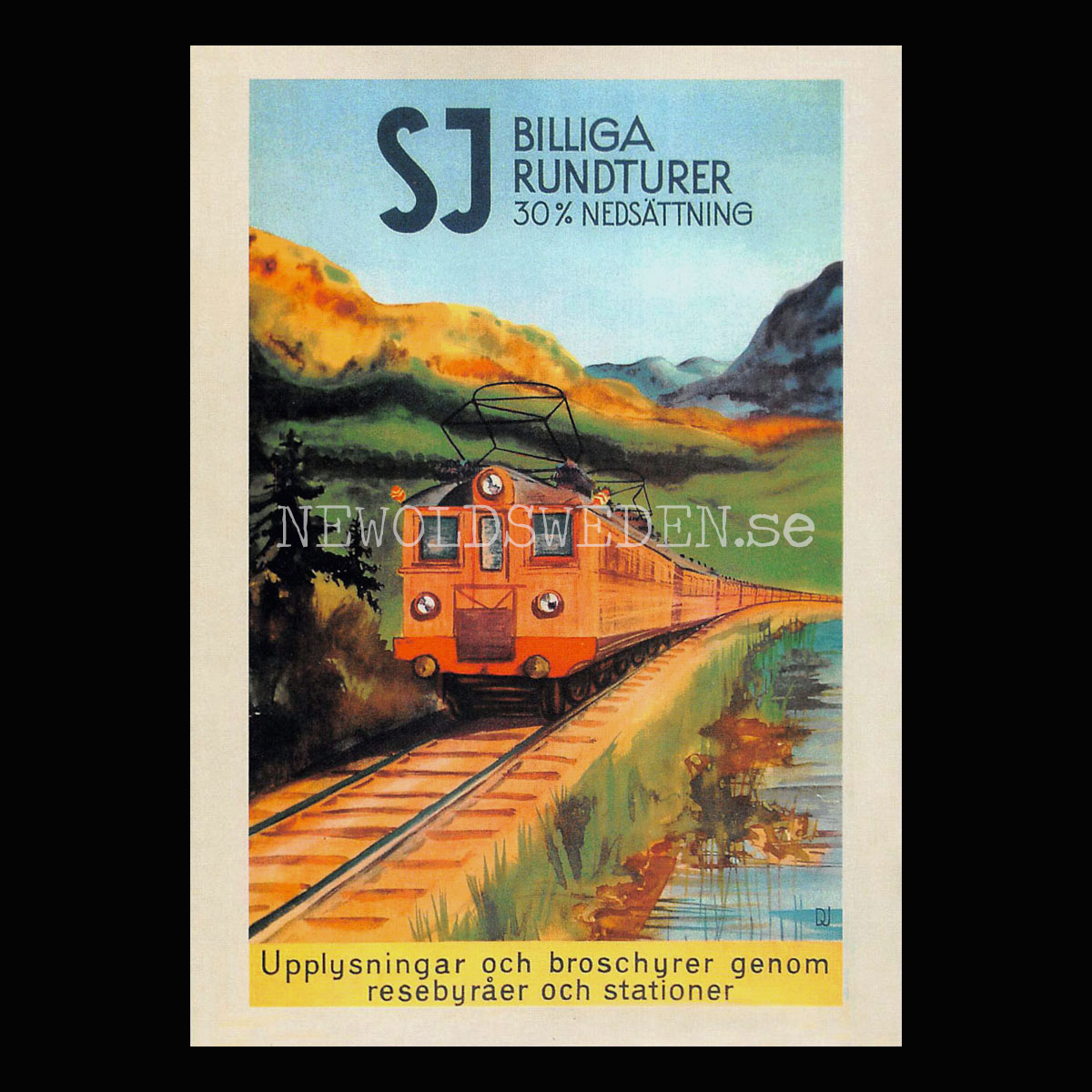 SJ BILLIGA RUNDTURER 1940-tal - Vykort A5