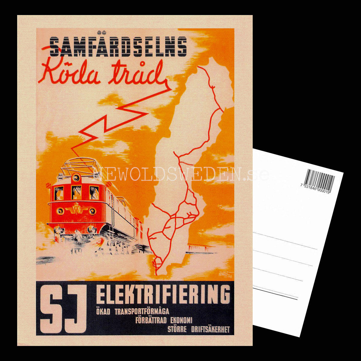 SJ ELEKTRIFIERING 1940-tal - Vykort A5 - 3