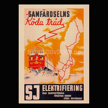 SJ ELEKTRIFIERING 1940-tal - Vykort A5
