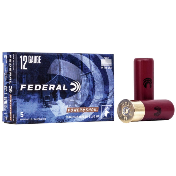 FEDERAL POWER SHOK RIFLED SLUG 12/70 28G