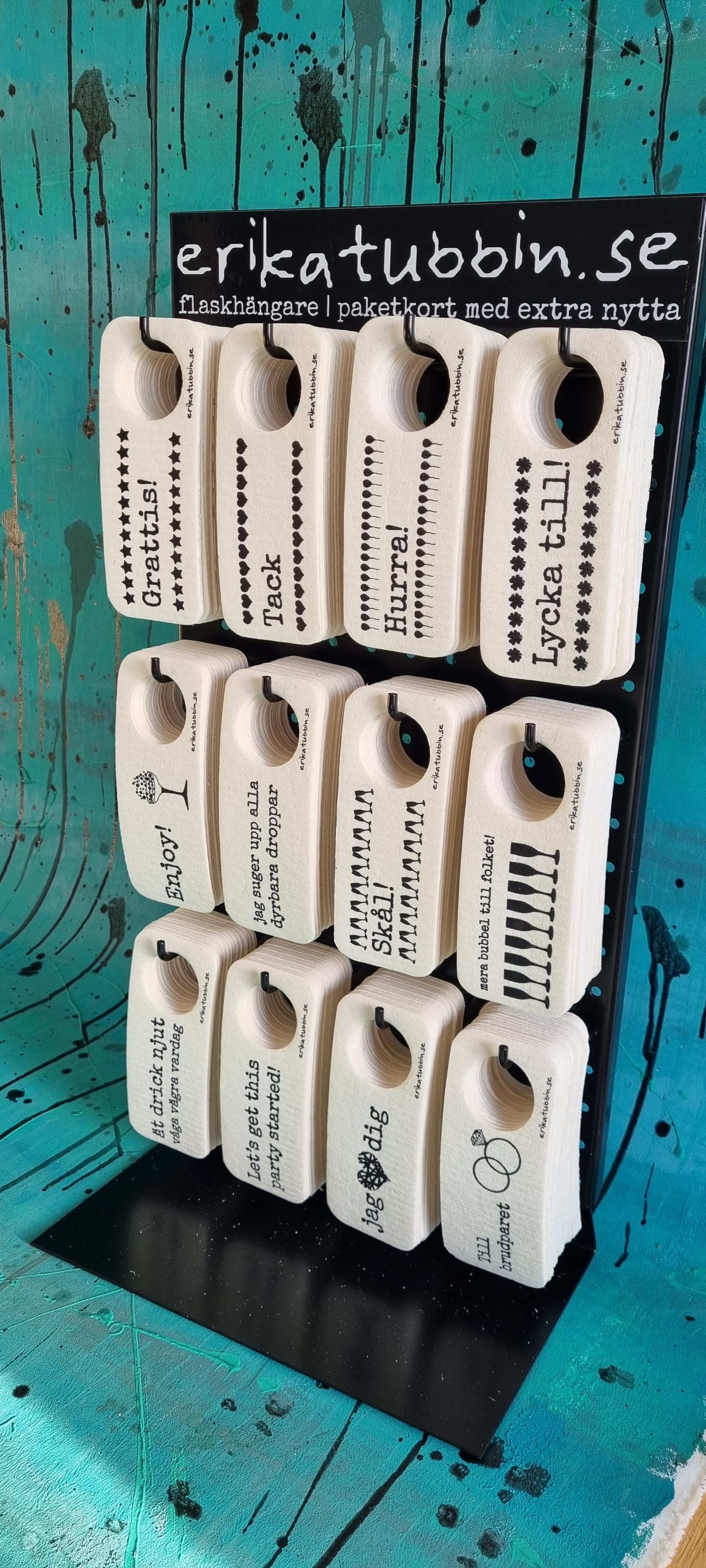 Paket: bords/väggställ med 12x20 st DISKTRASEKORT