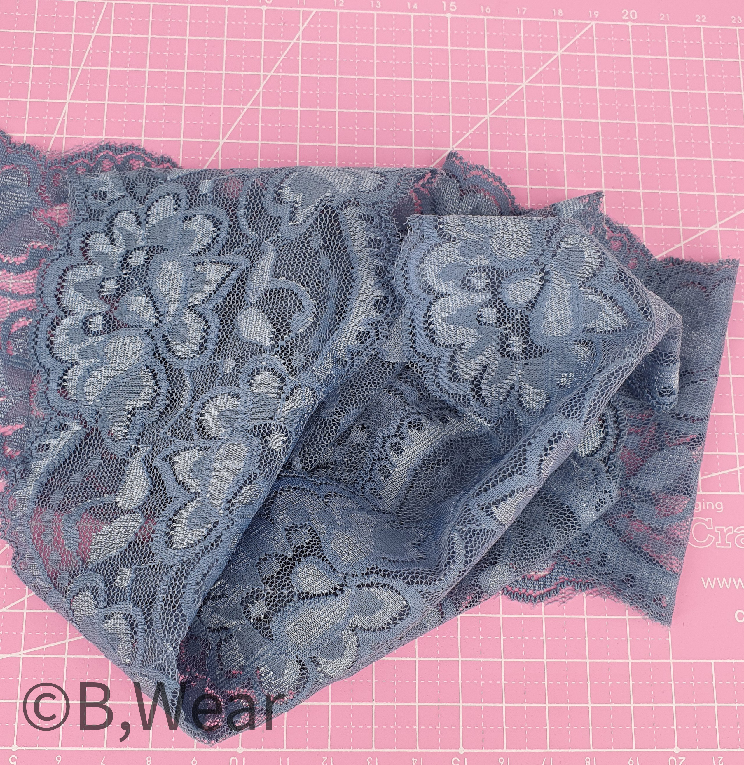Stretch lace 9 cm - Grey - 3