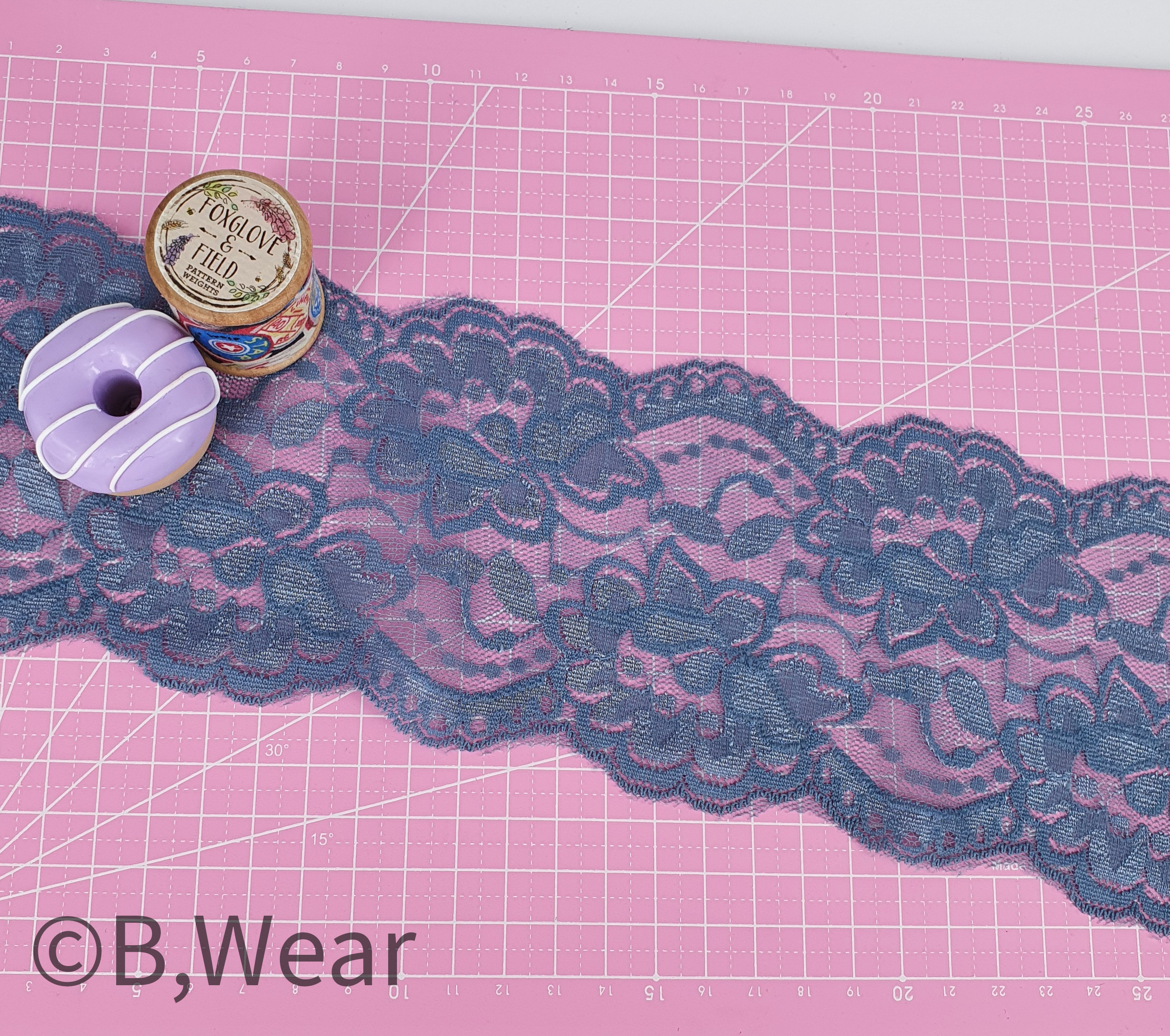 Stretch lace 9 cm - Grey - 4