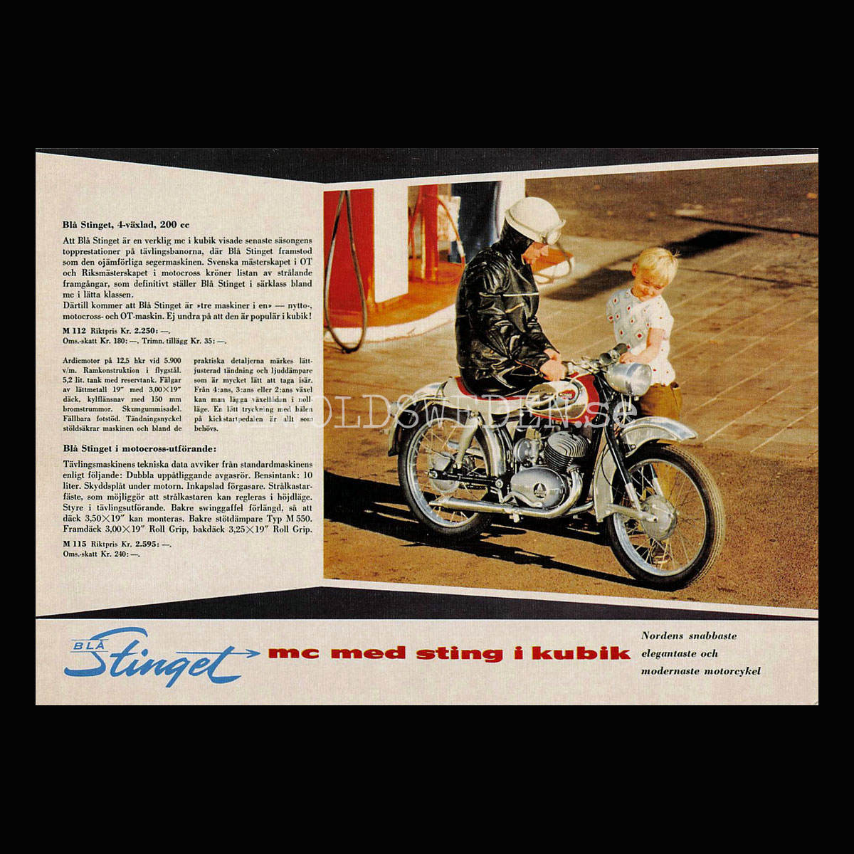 MONARK Blå Stinget 200cc Ardiemotor 12.5 hkr - Vykort A5