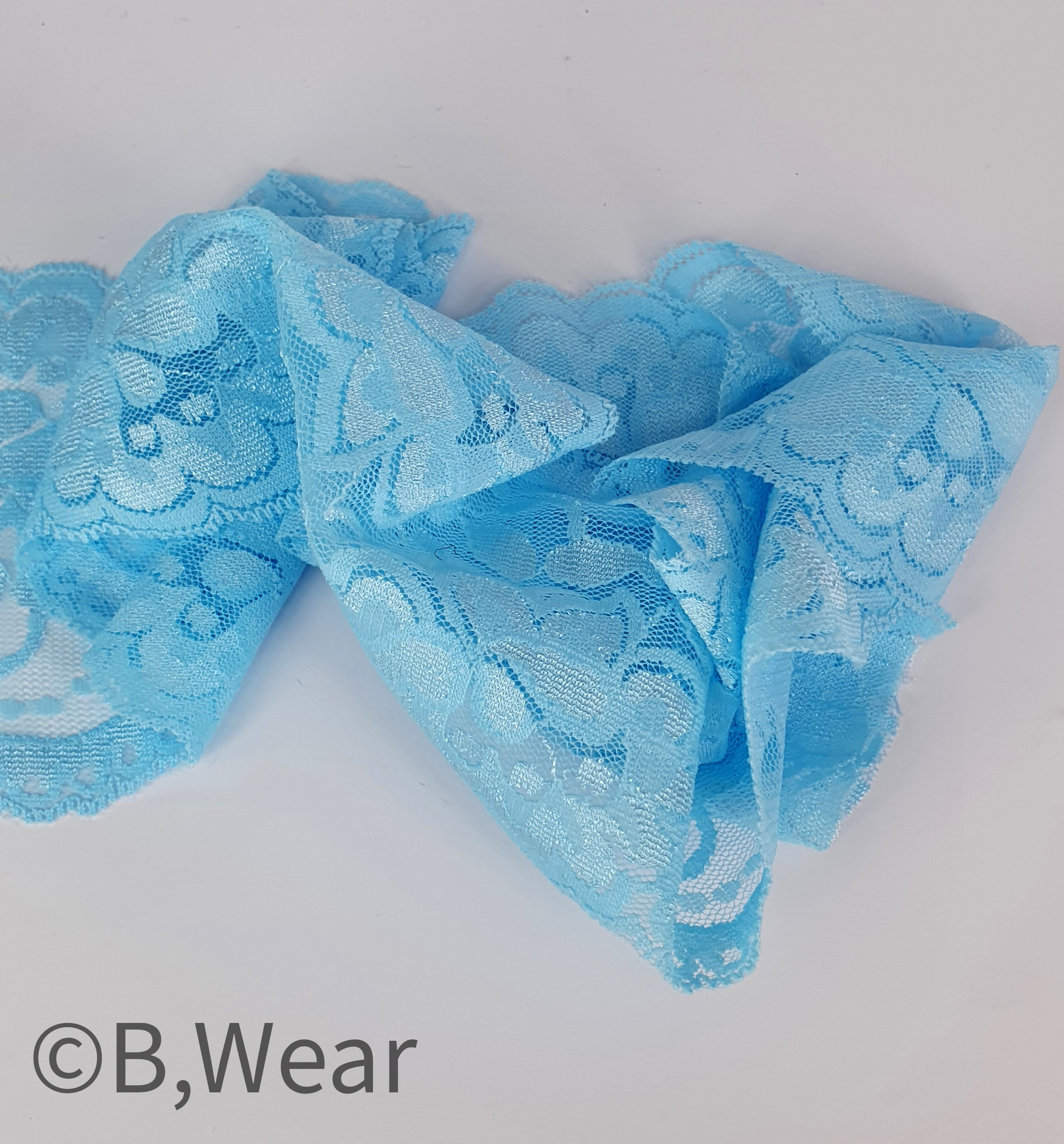 Stretch lace 9 cm - Lightblue