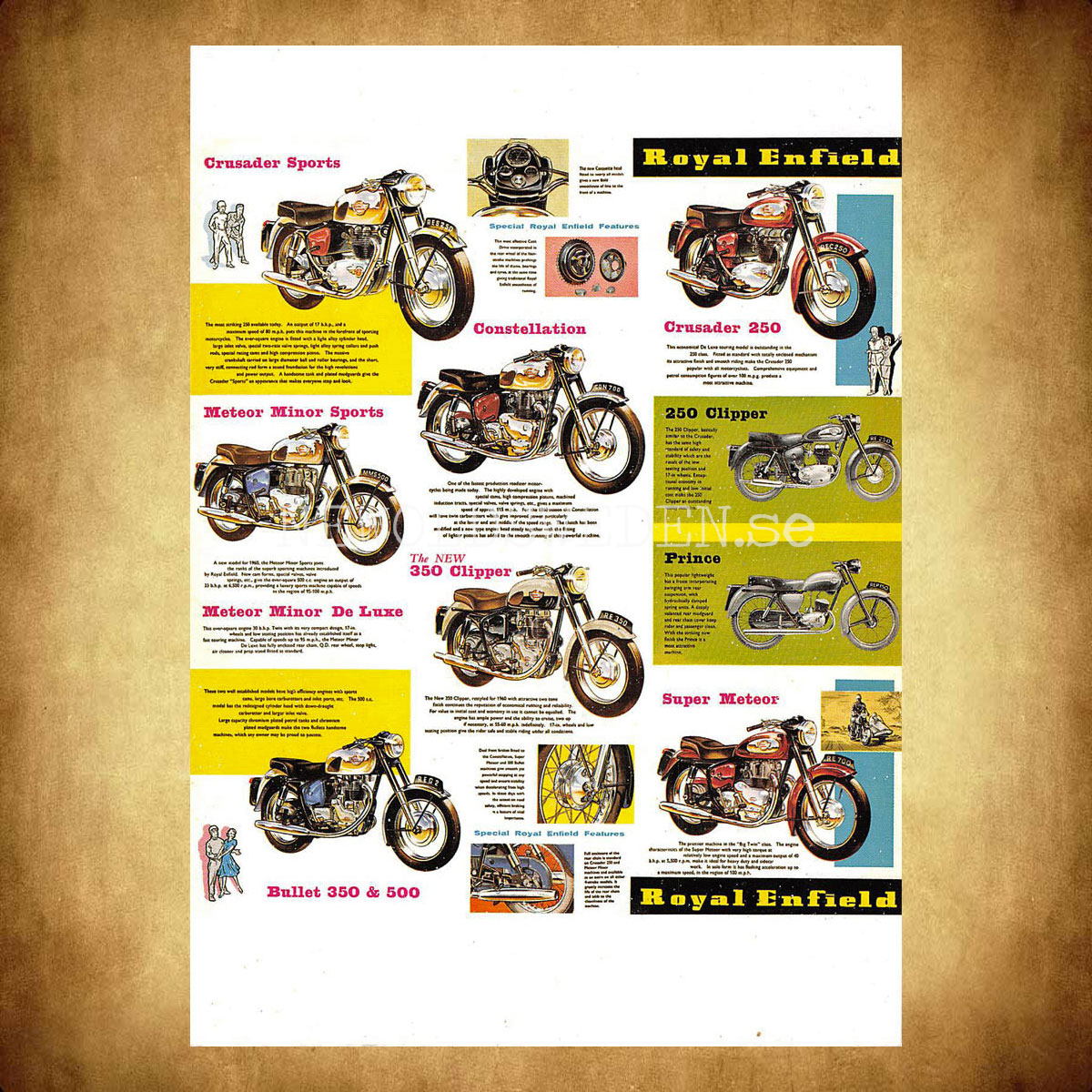 Royal Enfield Motorcyklar - Vykort A5 - 2