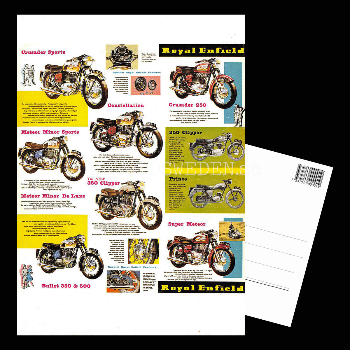 Royal Enfield Motorcyklar - Vykort A5 - 3