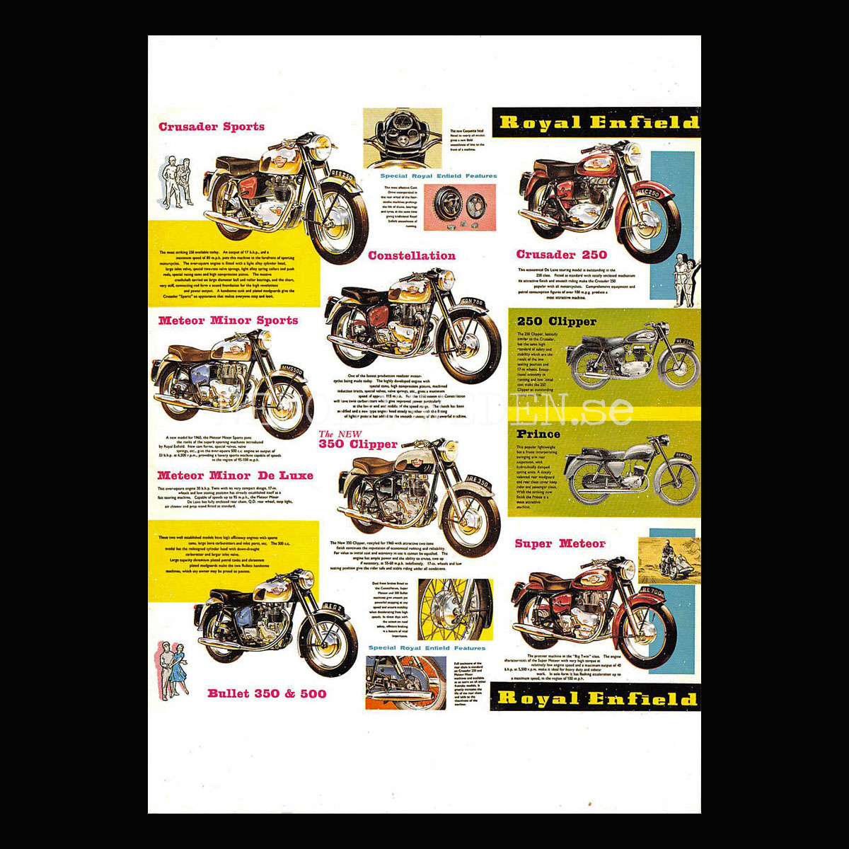 Royal Enfield Motorcyklar - Vykort A5