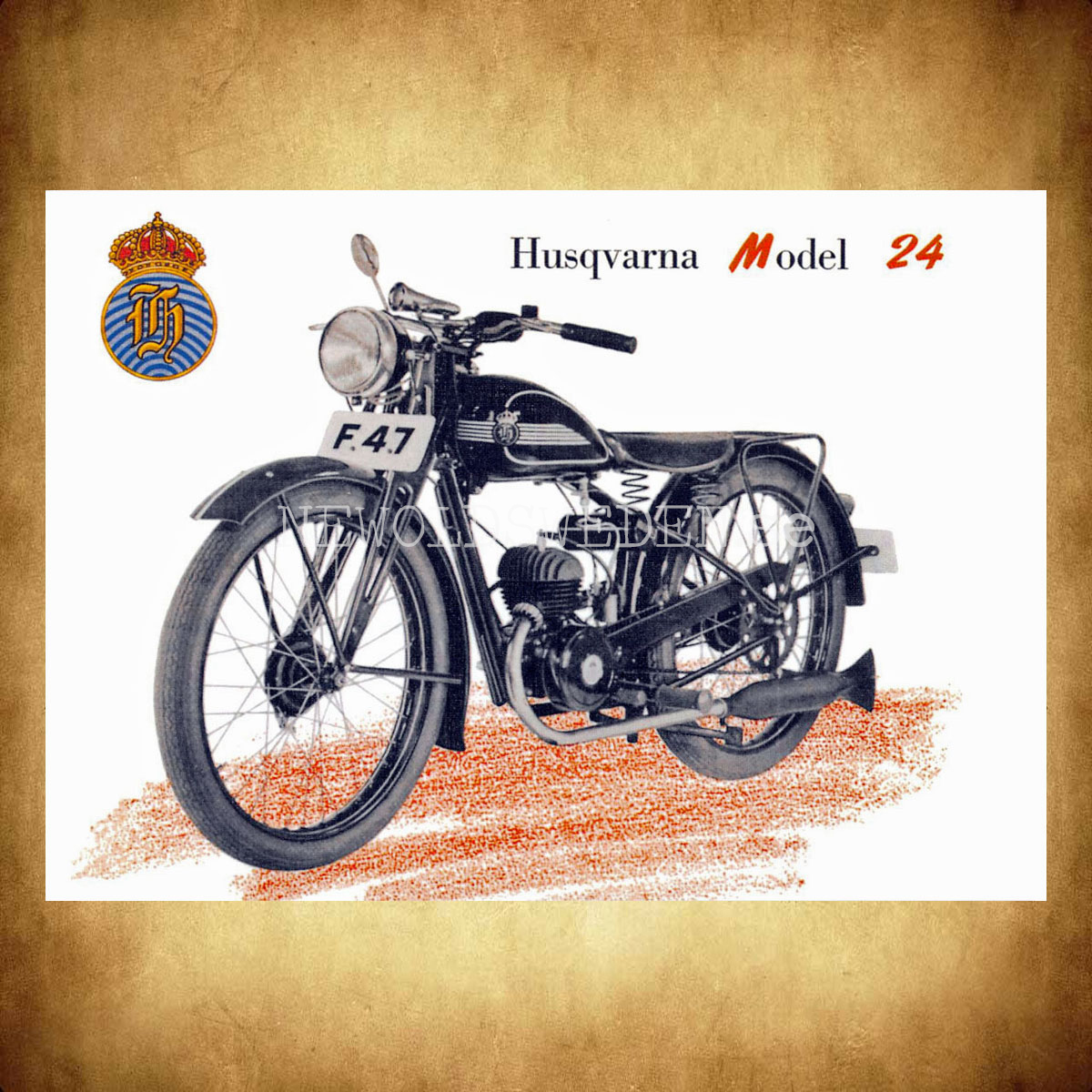 HUSQVARNA Model M24 - Vykort A5 - 2