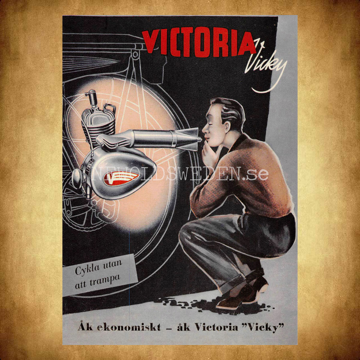VICTORIA Vicky - Cykla utan att trampa - Vykort A5 - 2
