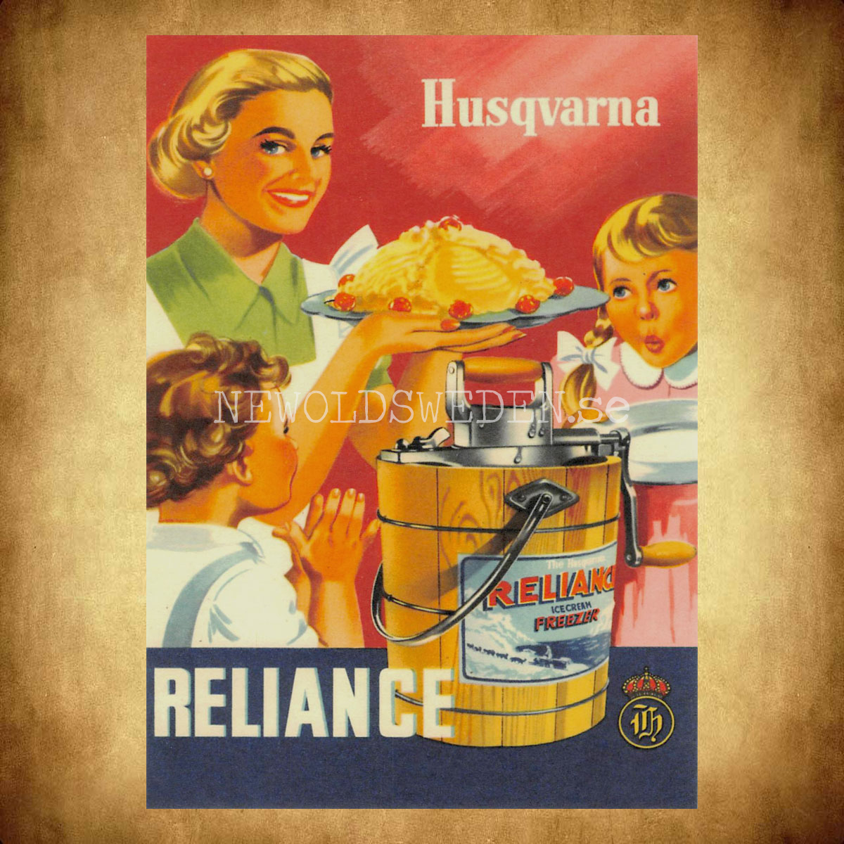 HUSQVARNA  GLASSMASKIN - RELIANCE ICE CREAM FREEZER - Vykort - 2