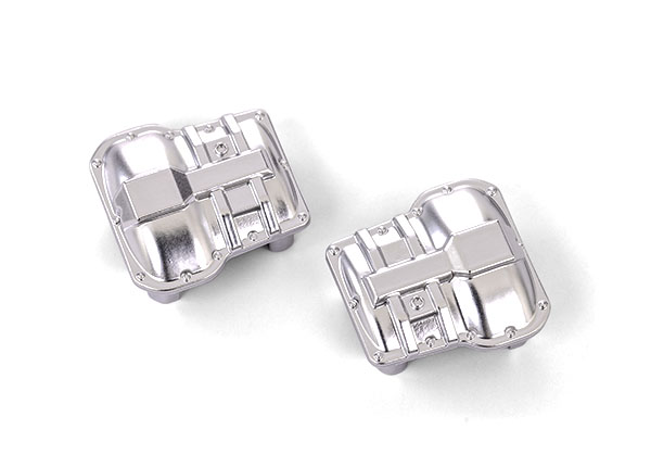 Traxxas 9738-SATIN DifferentIal Cover Front/Rear Satin Chrome (2) TRX-4M