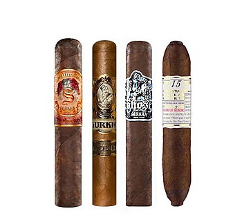 Gurkha Presentask - Sampler - 4 cigarrer Gurkha Seduction Grand Robusto Gurkha Royal Challenge Robusto  Gurkha Ghost Shadow Robusto Gurkha Cellar Reserve 15 Year Solara Double Robusto