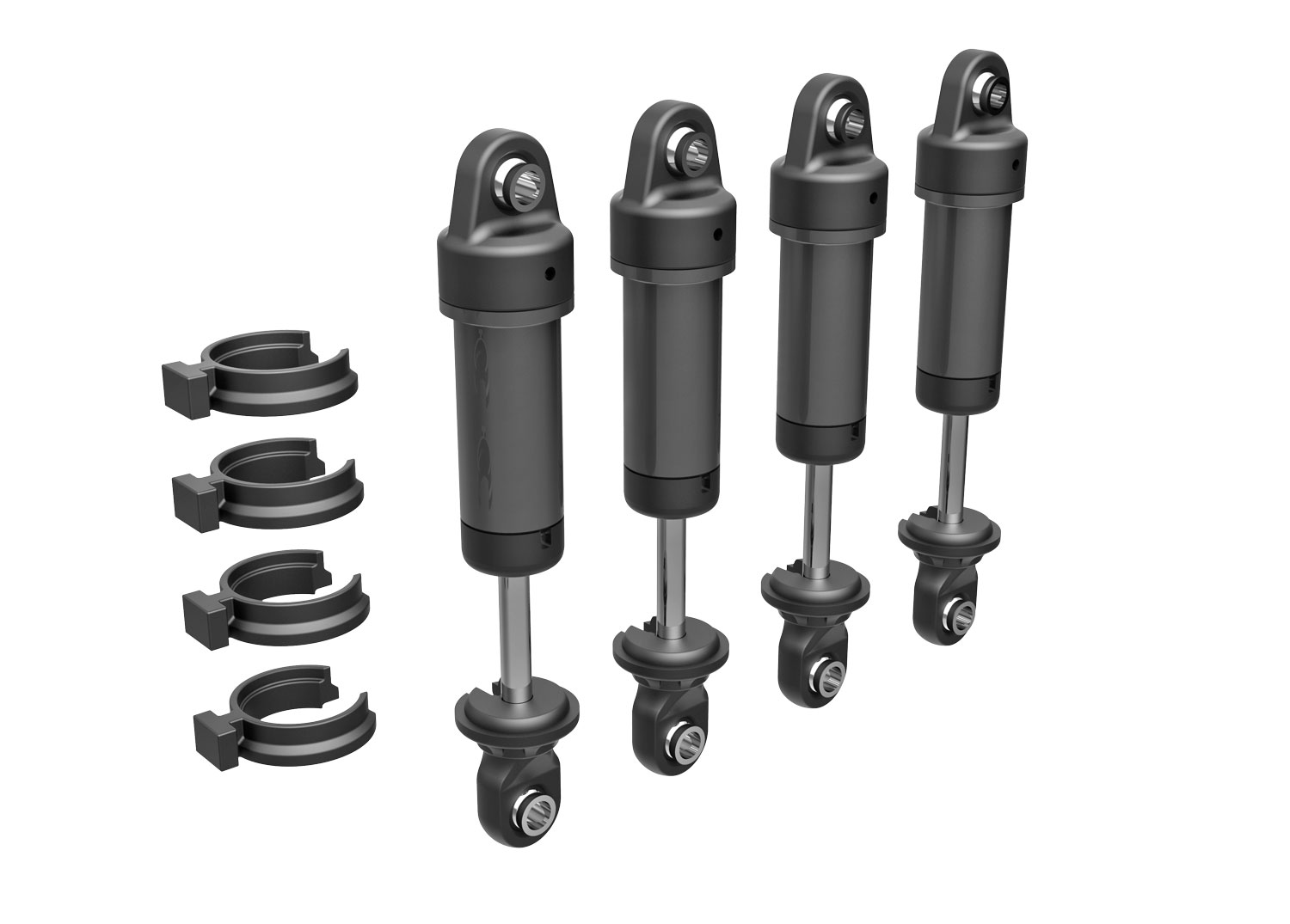 Traxxas 9764-GRAY Shocks Alu Gray Complete (w/o springs) (4) TRX-4M