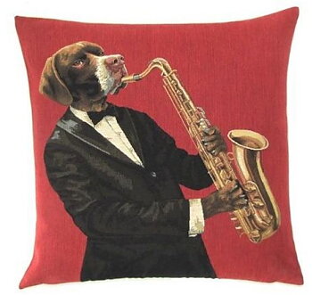 Springer Spaniel with Saxofon