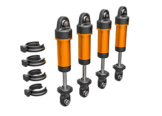 Traxxas 9764-ORNG Shocks Alu Orange Complete (w/o springs) (4) TRX-4M