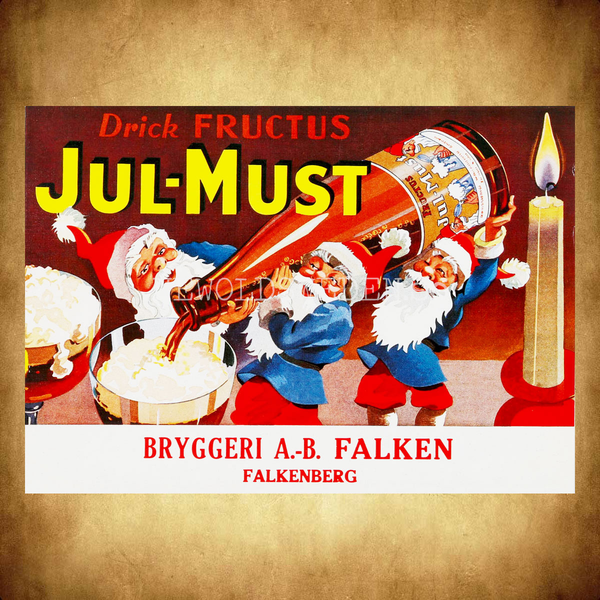 FALKEN FRUCTUS Jul-Must Falkenberg - Vykort A5 - 2